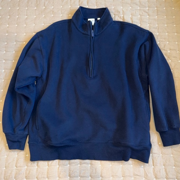 Aritzia Cozy Sweatfleece boyfriend 1/2 zip - Picture 2 of 3